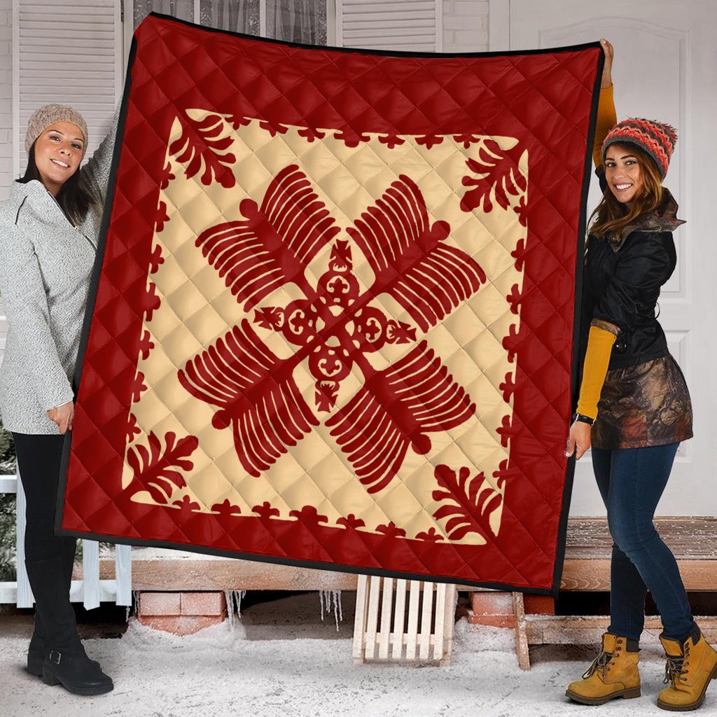 Hawaii Quilt - Na Kalaunu Me Na Kahili Quilting Style Quilt - AH - Polynesian Pride