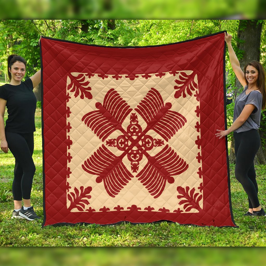 Hawaii Quilt - Na Kalaunu Me Na Kahili Quilting Style Quilt - AH - Polynesian Pride
