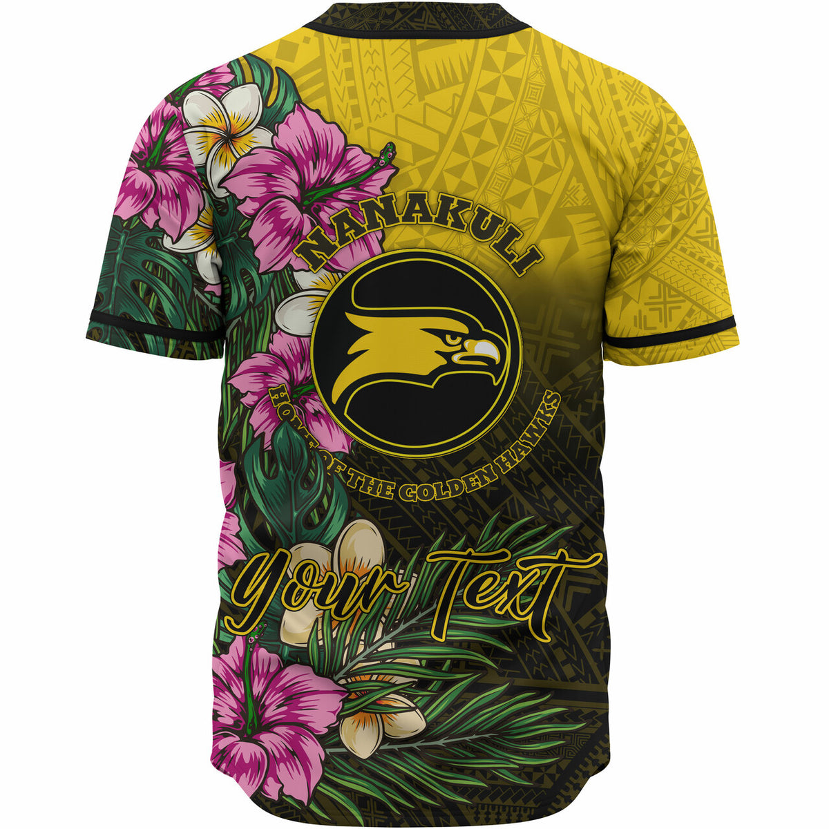 Hawaii Custom Personalised Baseball Shirt - Nanakuli High and Intermediate School Hawaiian Tropical Flowers LT10 - Polynesian Pride