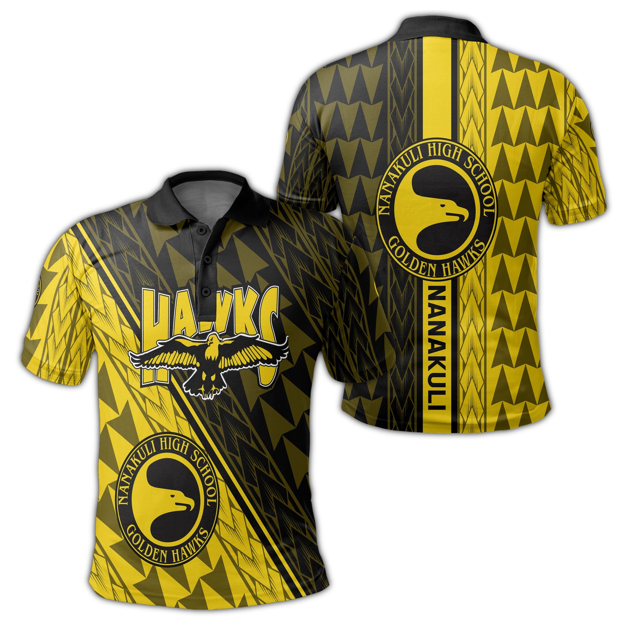 Hawaii Polo Shirt Nanakuli High Polo Shirt Energetic AH Unisex Black - Polynesian Pride