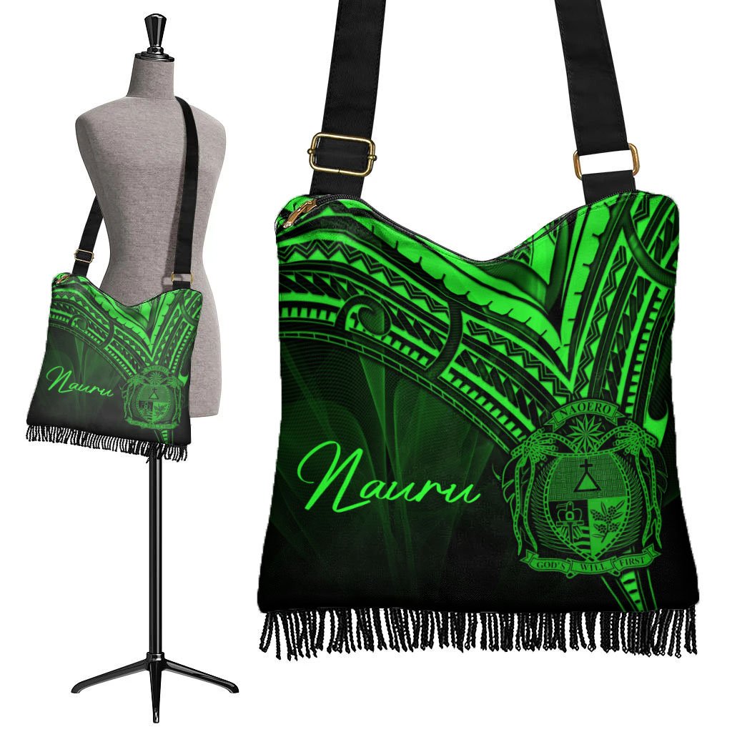 Nauru Boho Handbag - Green Color Cross Style - Polynesian Pride