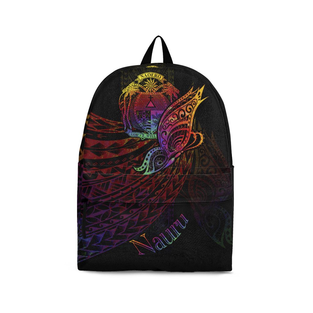 Nauru Backpack - Butterfly Polynesian Style Black - Polynesian Pride
