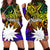 Nauru Custom Personalised Hoodie Dress - Rainbow Polynesian Pattern Rainbow - Polynesian Pride