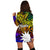 Nauru Custom Personalised Hoodie Dress - Rainbow Polynesian Pattern - Polynesian Pride
