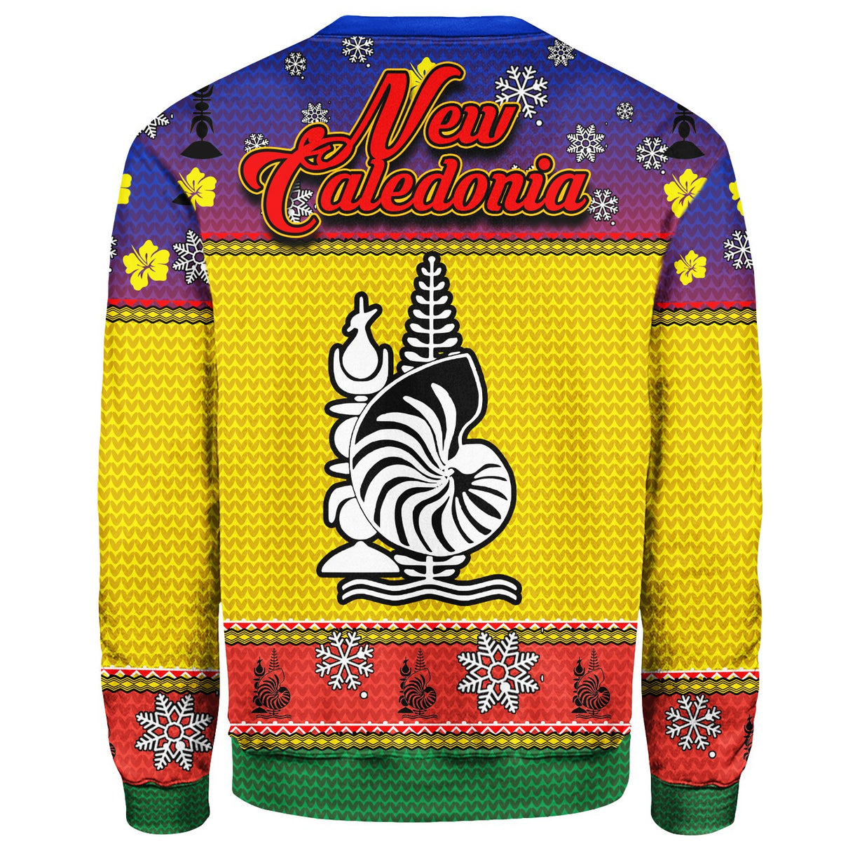 New Caledonia Christmas Sweater - Santa Claus Polynesian Tattoo - Polynesian Pride