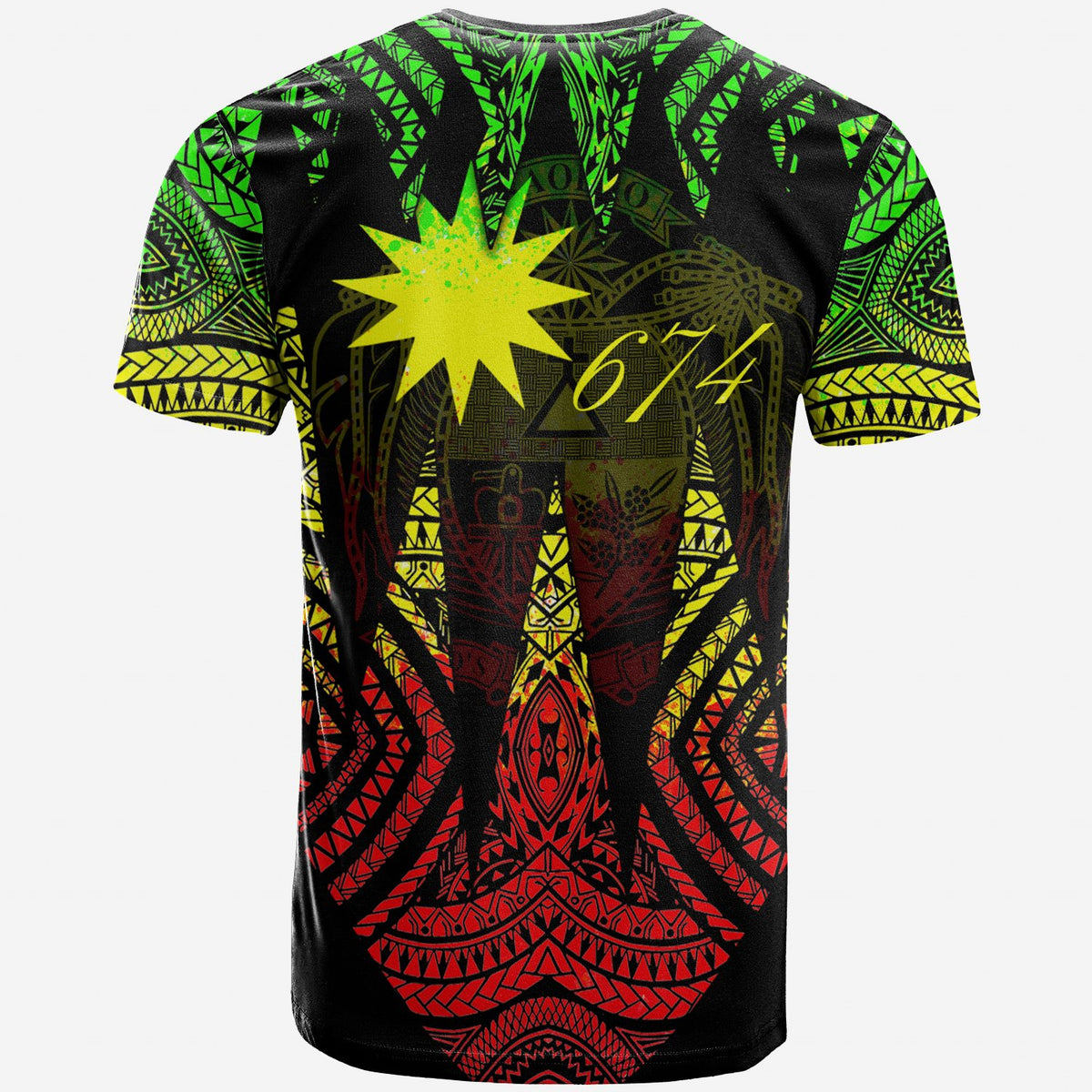 Nauru Custom Personalized T Shirt Micronesian Teeth Shark Style Reggae - Polynesian Pride