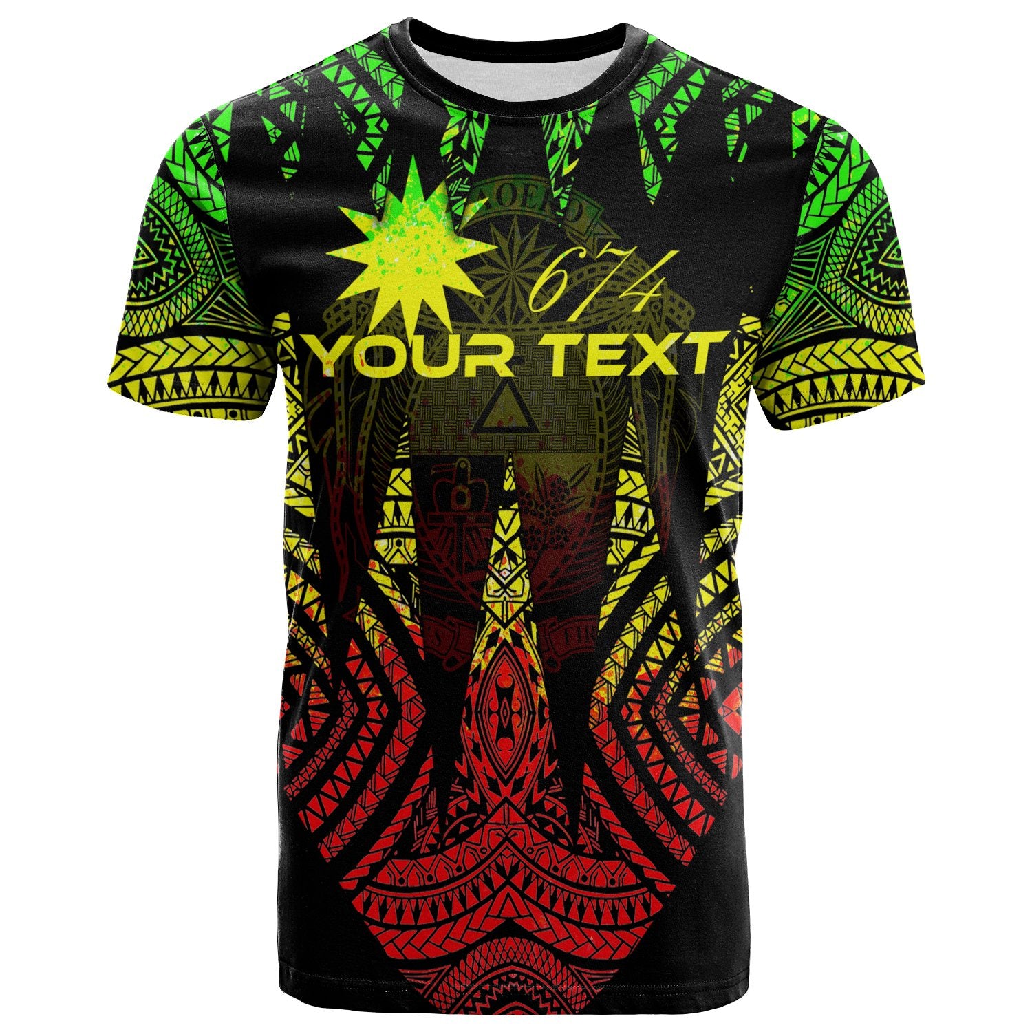Nauru Custom Personalized T Shirt Micronesian Teeth Shark Style Reggae Unisex Black - Polynesian Pride