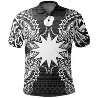 Nauru Polo Shirt Nauru Flag Map Polynesian Tattoo Black Unisex Black - Polynesian Pride
