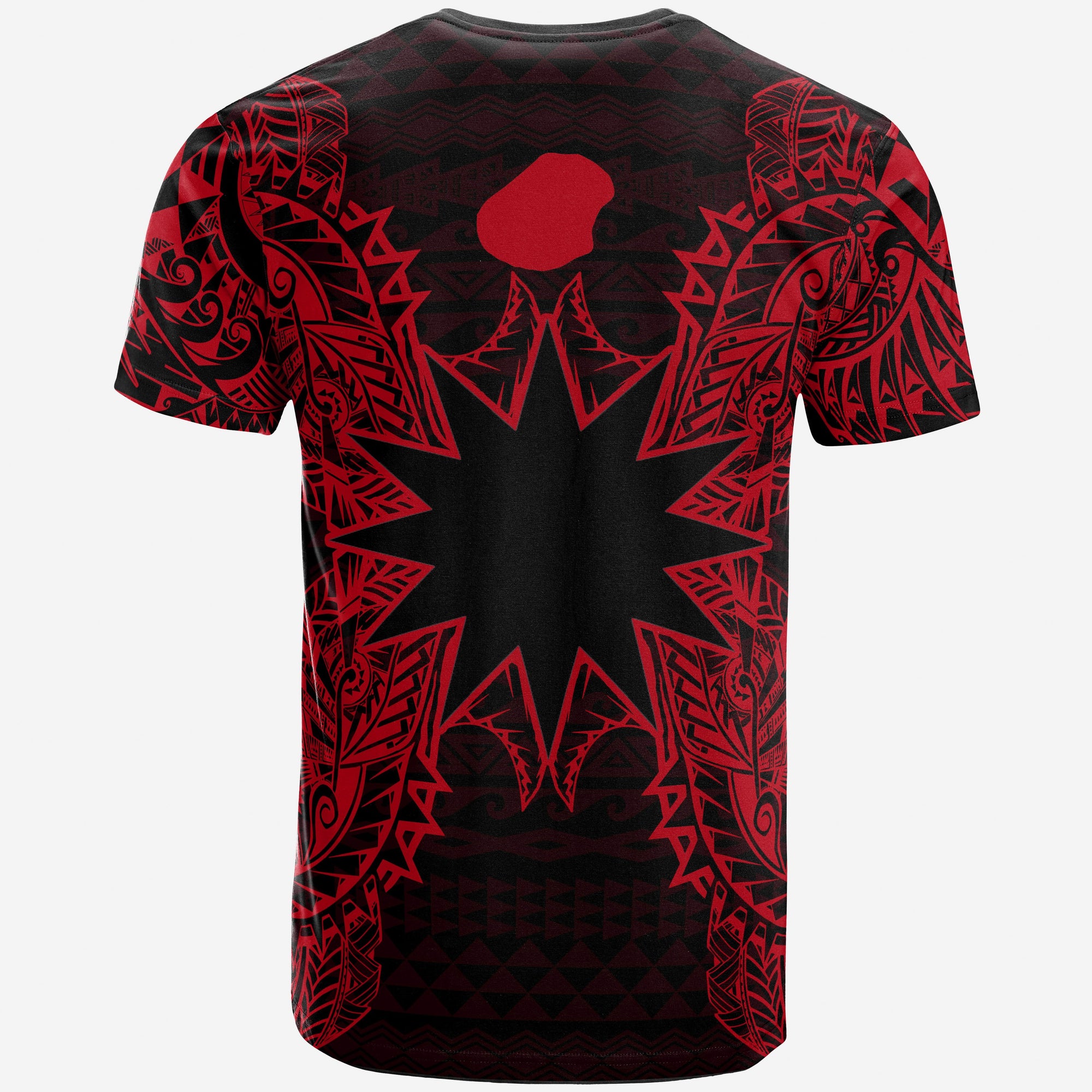 Nauru All T Shirt Nauru FLag Map Polynesian Tattoo Red Unisex Gold - Polynesian Pride