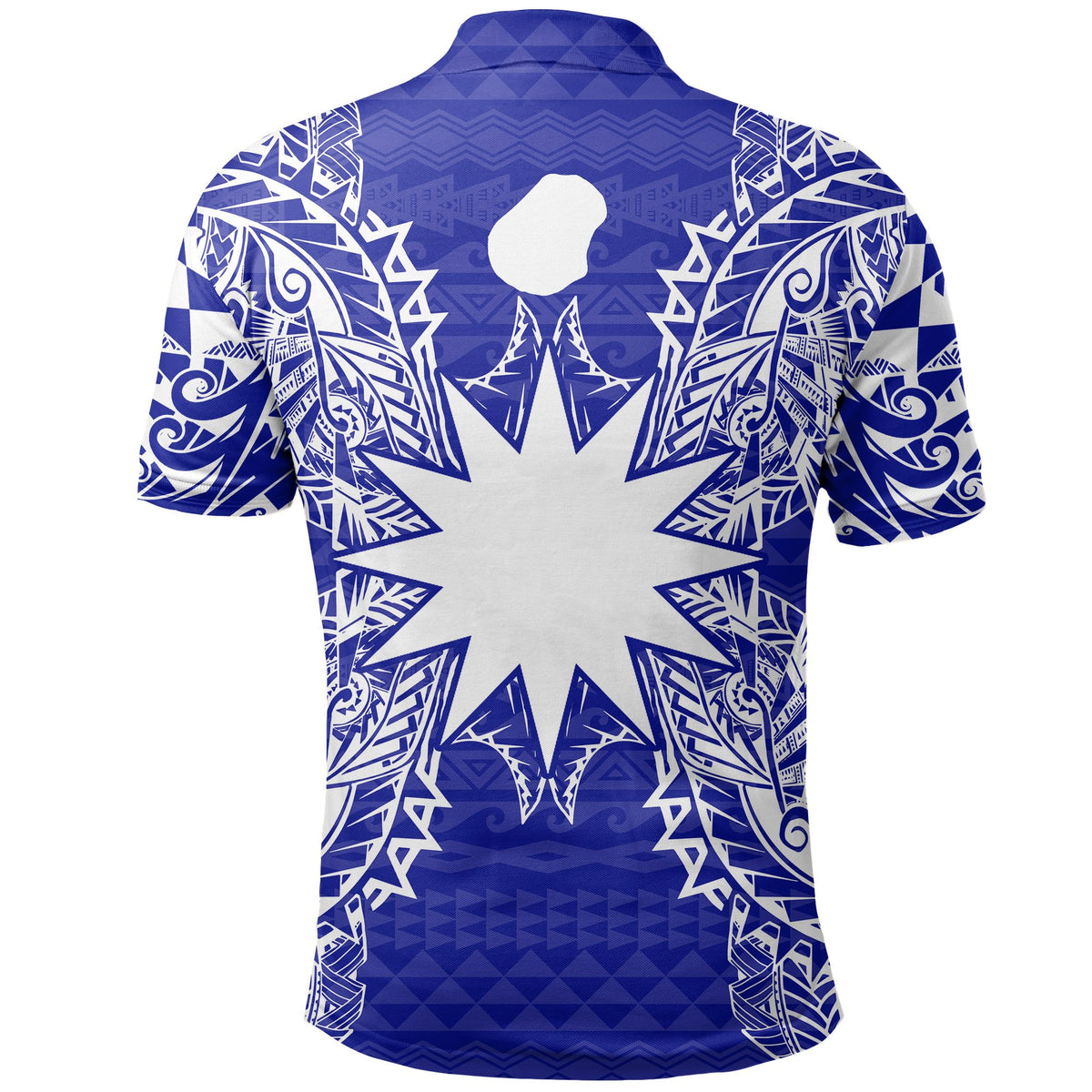 Nauru Polo Shirt Nauru Flag Map Polynesian Tattoo Blue - Polynesian Pride