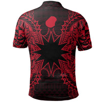 Nauru Polo Shirt Nauru Flag Map Polynesian Tattoo Red - Polynesian Pride