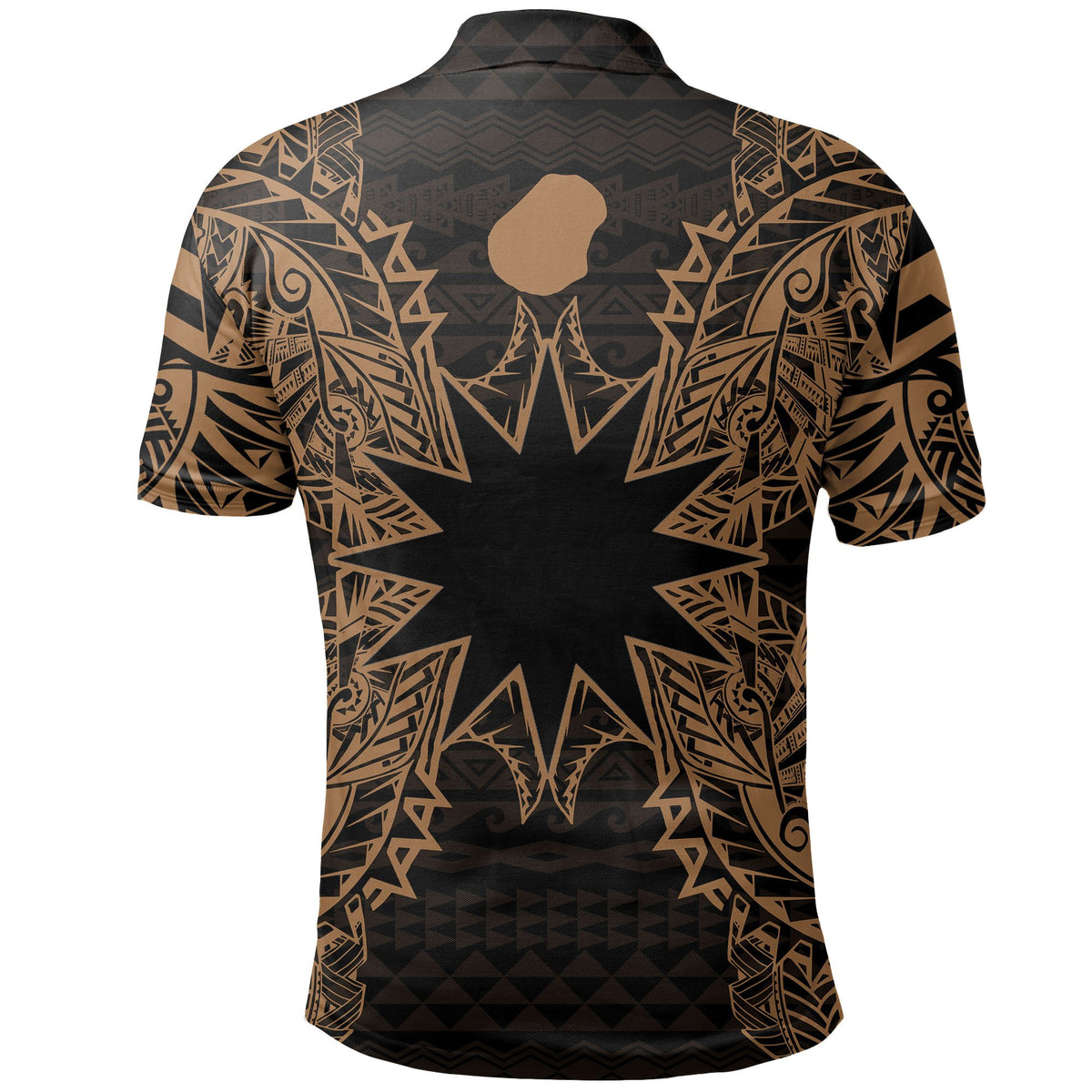 Nauru Polo Shirt Nauru Flag Map Polynesian Tattoo Gold - Polynesian Pride