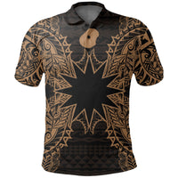 Nauru Polo Shirt Nauru Flag Map Polynesian Tattoo Gold Unisex Gold - Polynesian Pride