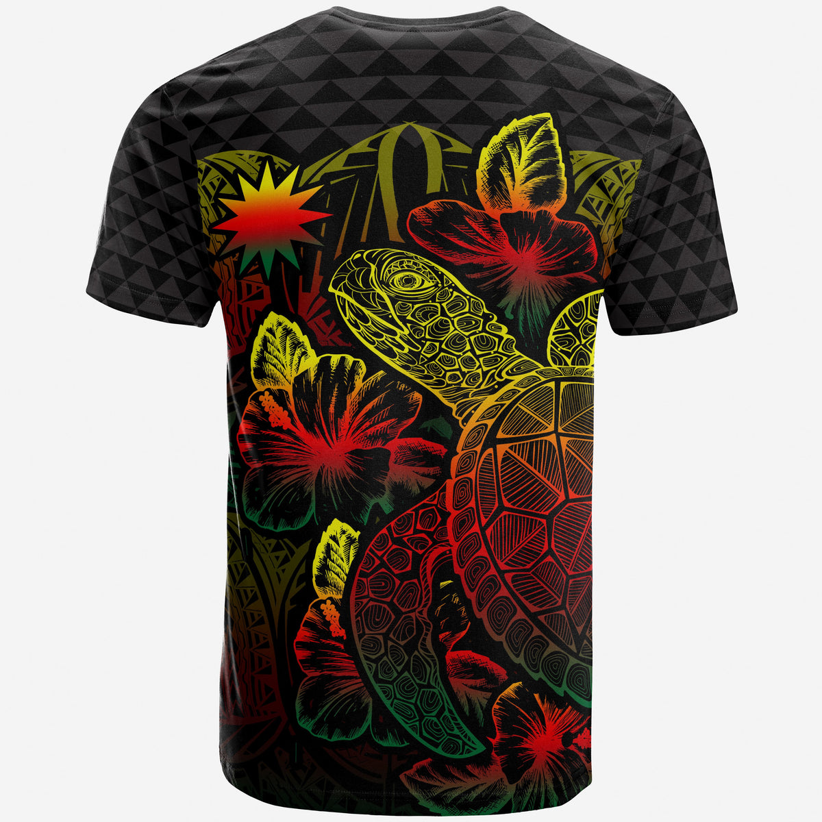 Nauru T Shirt Nauru Flag Turtle Hibiscus Reggae - Polynesian Pride