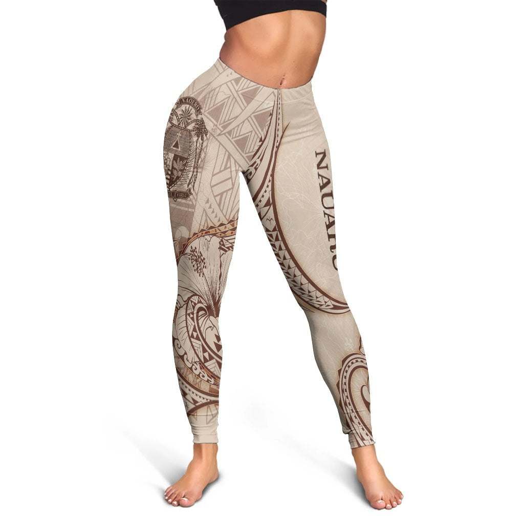Nauru Leggings - Hibiscus Flowers Vintage Style - Polynesian Pride