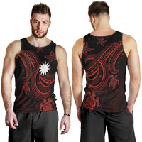 Nauru Custom Personalised Men's Tank Top - Red Turtle - Polynesian Pride