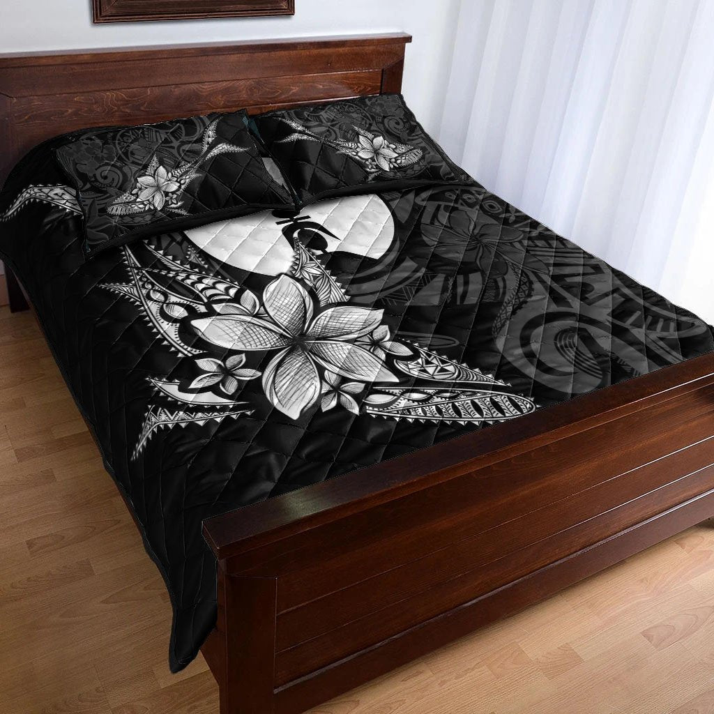 New Caledonia Quilt Bed Set - Fish With Plumeria Flowers Style - Polynesian Pride