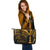 New Caledonia Leather Tote - Gold Color Cross Style - Polynesian Pride