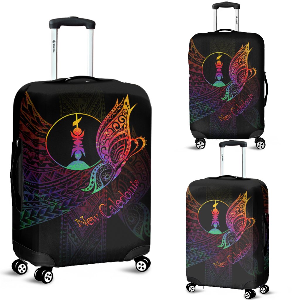 New Caledonia Luggage Covers - Butterfly Polynesian Style Black - Polynesian Pride