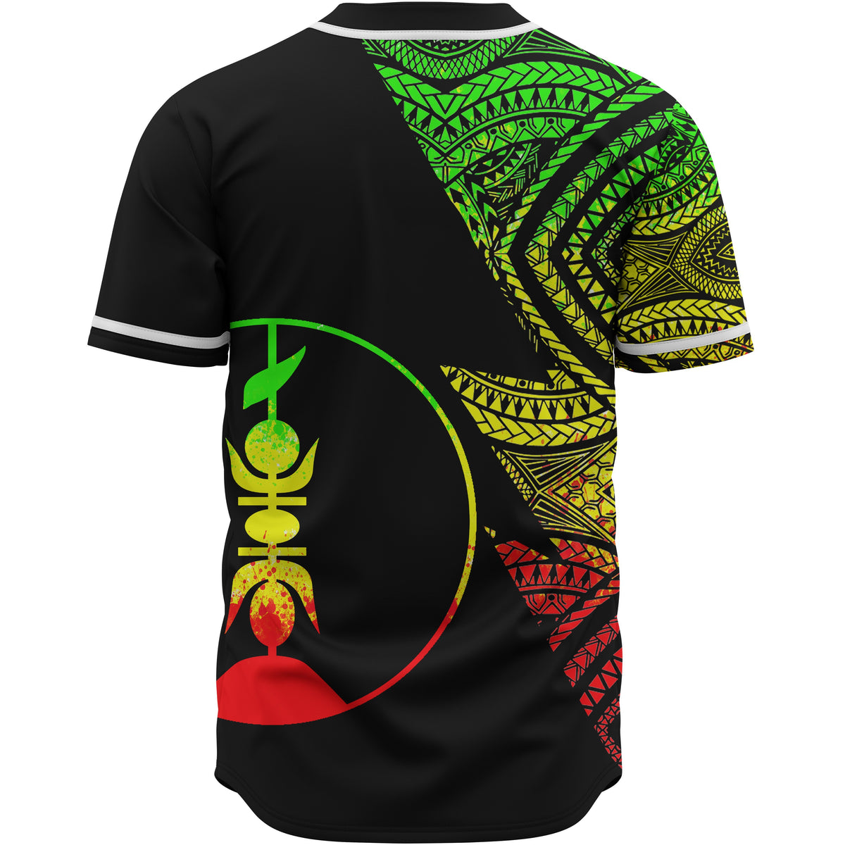 New Caledonia Custom Personalized Baseball Shirt - Flash Style Reggae - Polynesian Pride