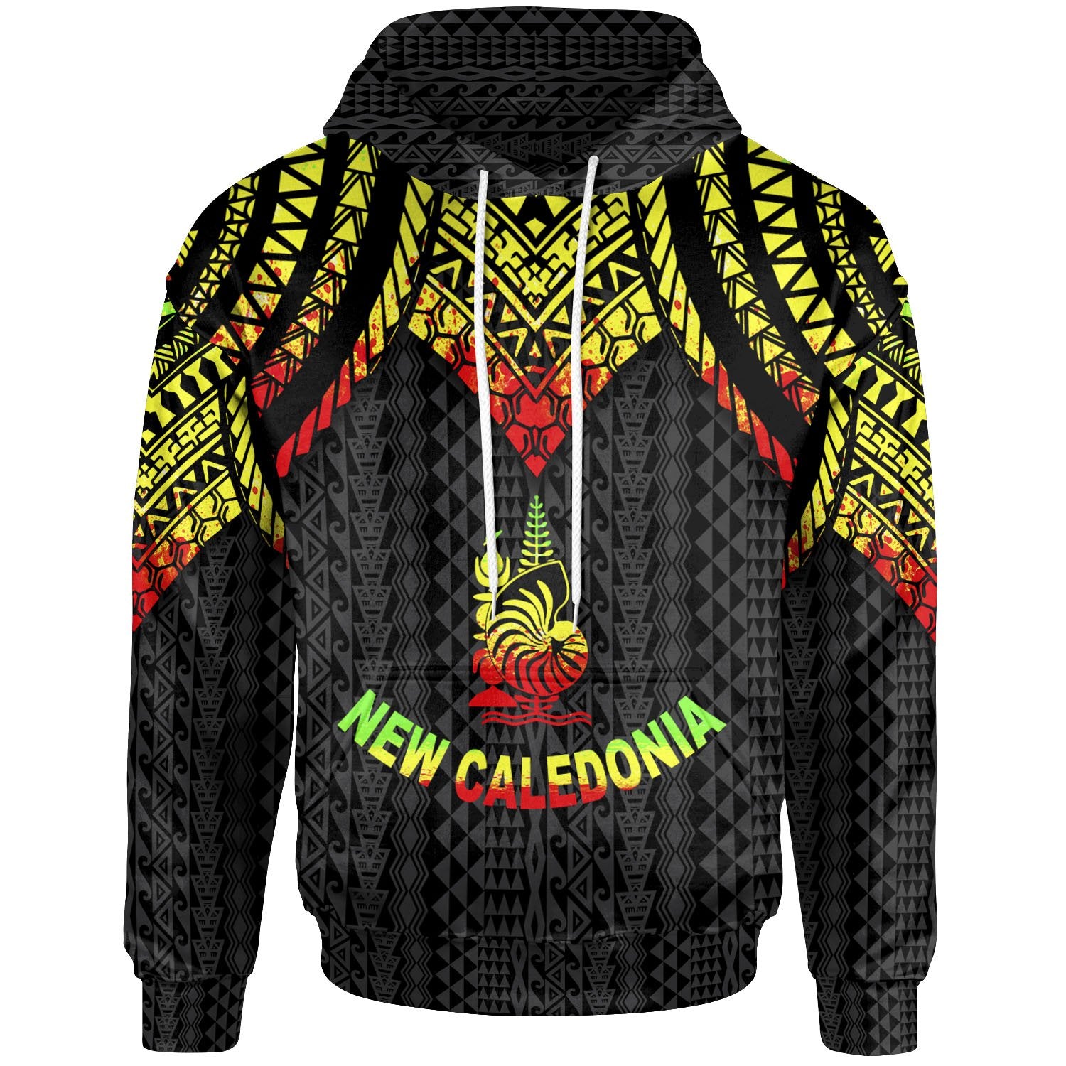 New Caledonia Hoodie Polynesian Armor Style Reagge Unisex Reagge - Polynesian Pride