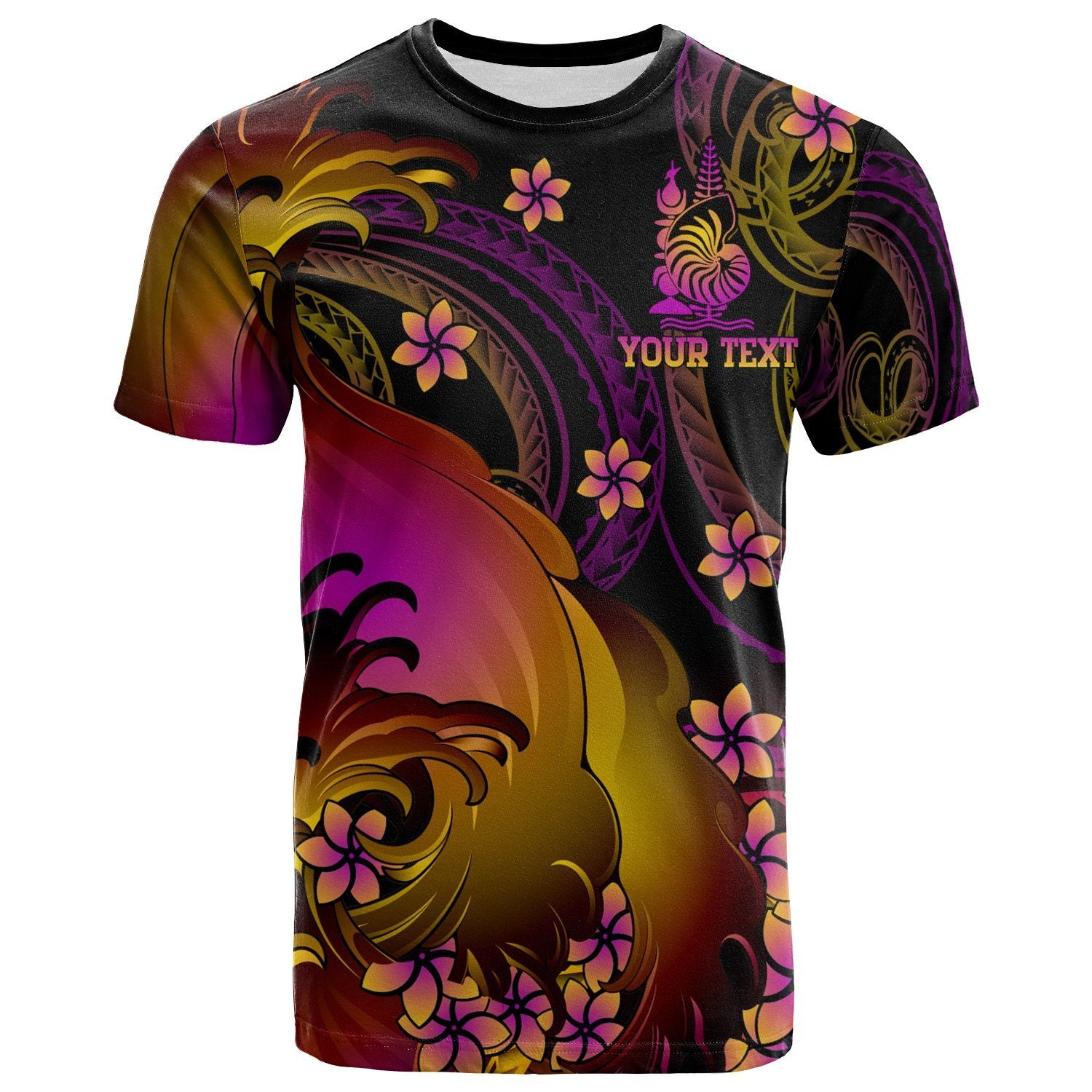 New Caledonia Custom T shirt New Caledonia in wave Unisex Black - Polynesian Pride
