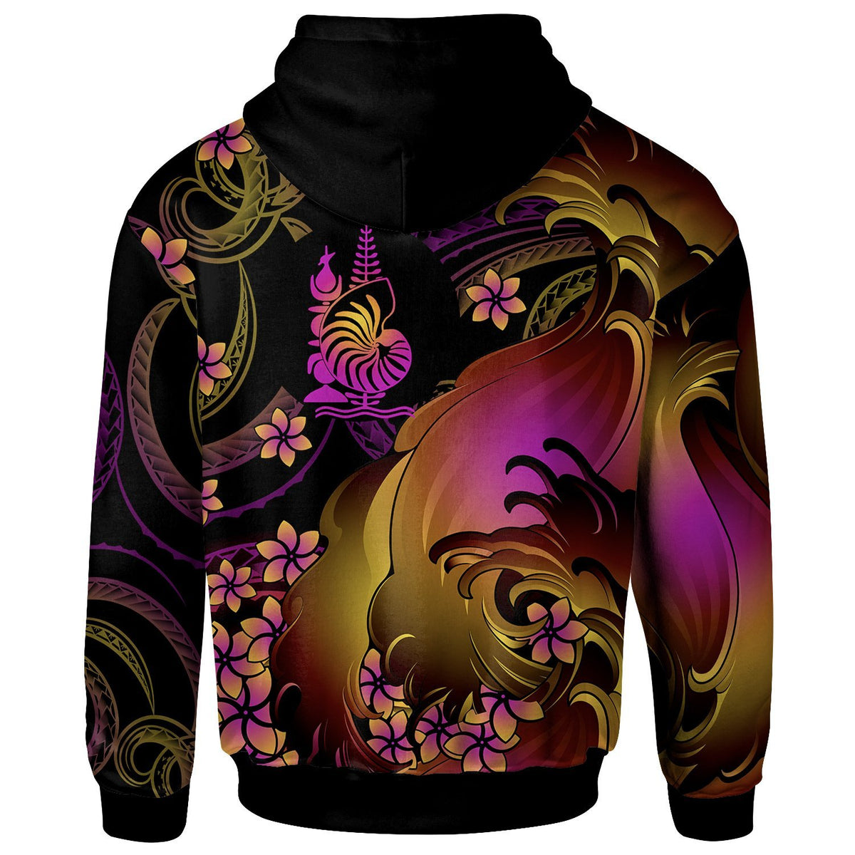 New Caledonia Custom Zip up Hoodie New Caledonia in wave - Polynesian Pride