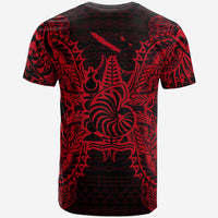 New Caledonia All T Shirt New Caledonia Coat Of Arms Map Polynesian Tattoo Red - Polynesian Pride