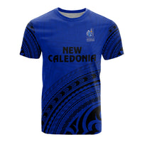 New Caledonia All Over T Shirt New Caledonia Coat Of Arms Polynesian Tribal Blue Version Unisex Blue - Polynesian Pride