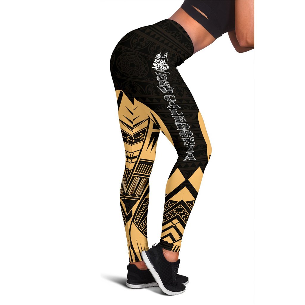 New Caledonia Polynesian Leggings - Polynesian Tattoo Gold Version Gold - Polynesian Pride