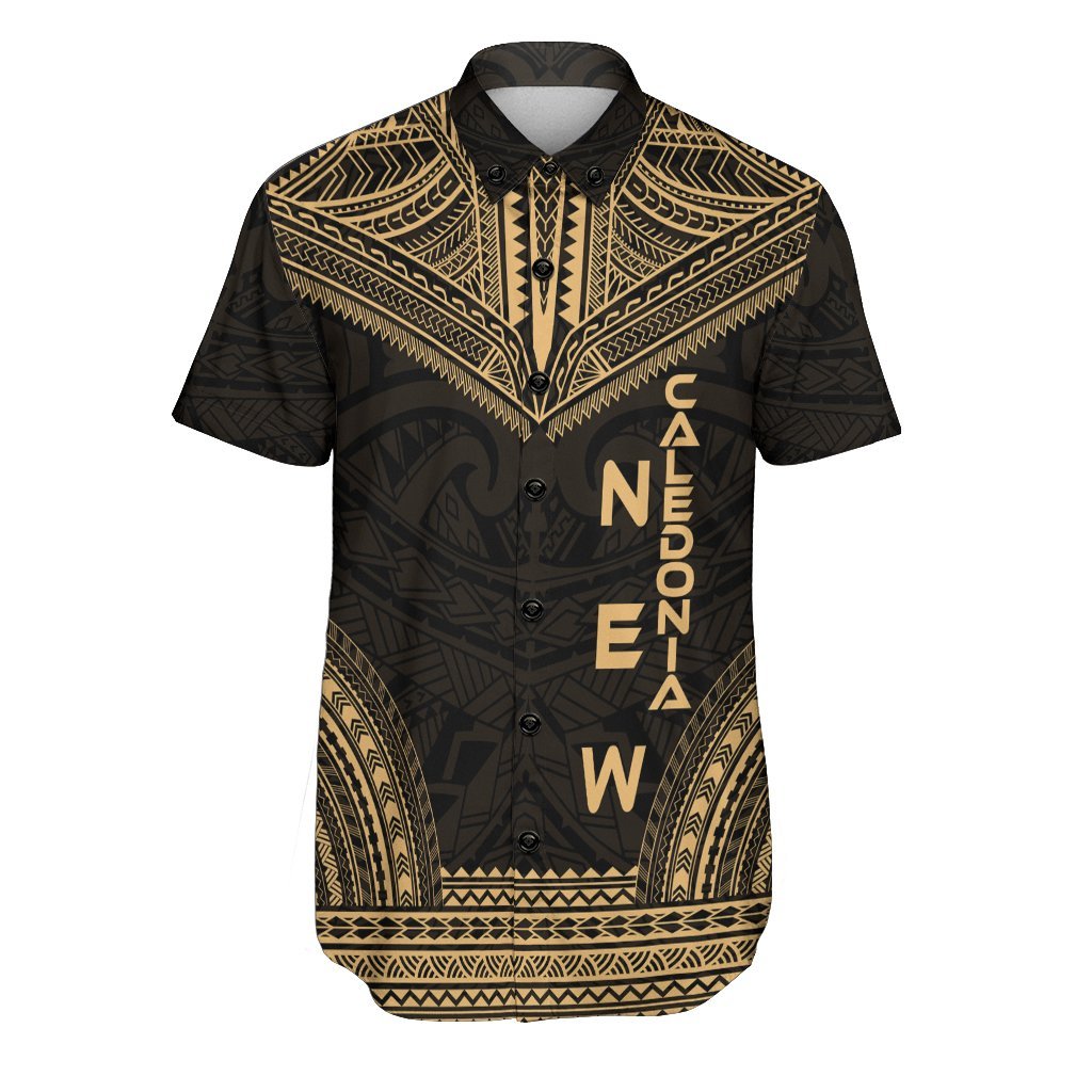 New Caledonia Polynesian Chief Shirt - Gold Version Men Gold - Polynesian Pride