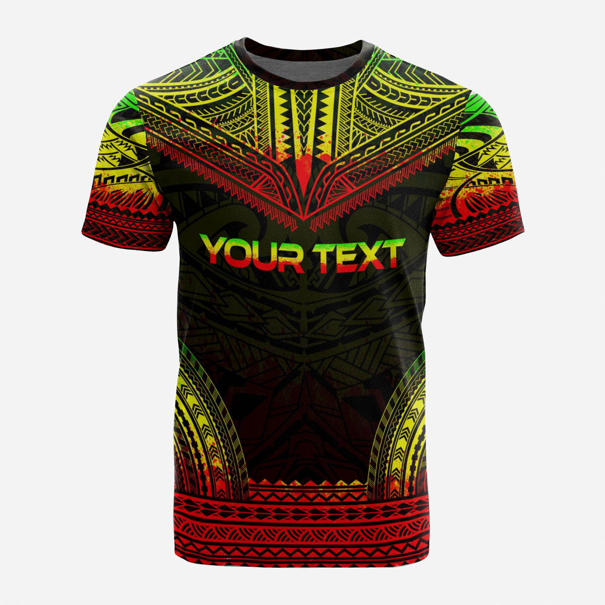 New Caledonia Custom T Shirt New Caledonia Coat Of Arms Polynesian Chief Tattoo Reggae Version - Polynesian Pride