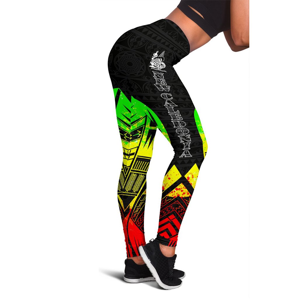 New Caledonia Polynesian Leggings - Polynesian Tattoo Reggae Version Reggae - Polynesian Pride