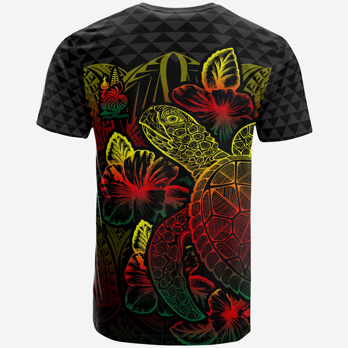 New Caledonia T Shirt New Caledonia Coat Of Arms Turtle Hibiscus Reggae - Polynesian Pride