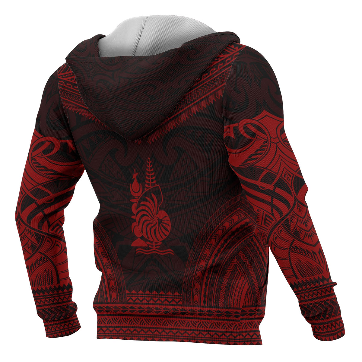 New Caledonia Polynesian Chief Custom Zip up Hoodie Red Version - Polynesian Pride
