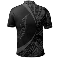 New Zealand Silver Fern Polo Shirt Maori Tattoo Circle Style - Polynesian Pride