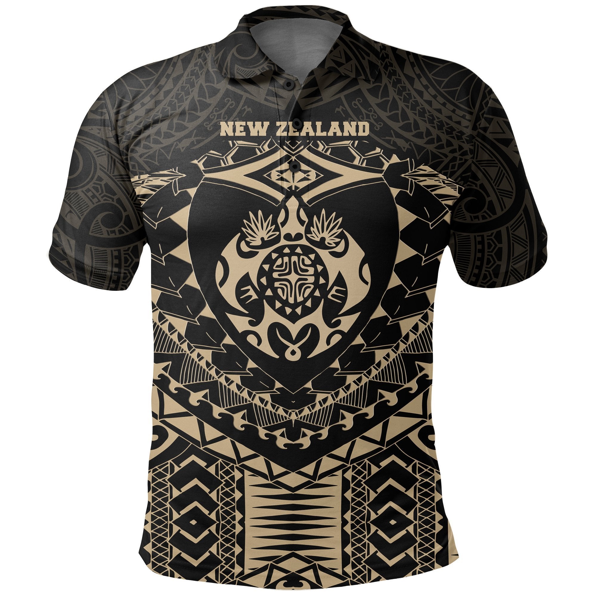 Maori Tattoo New Zealand Polo Shirt Turtle Tattoo Unisex Black - Polynesian Pride