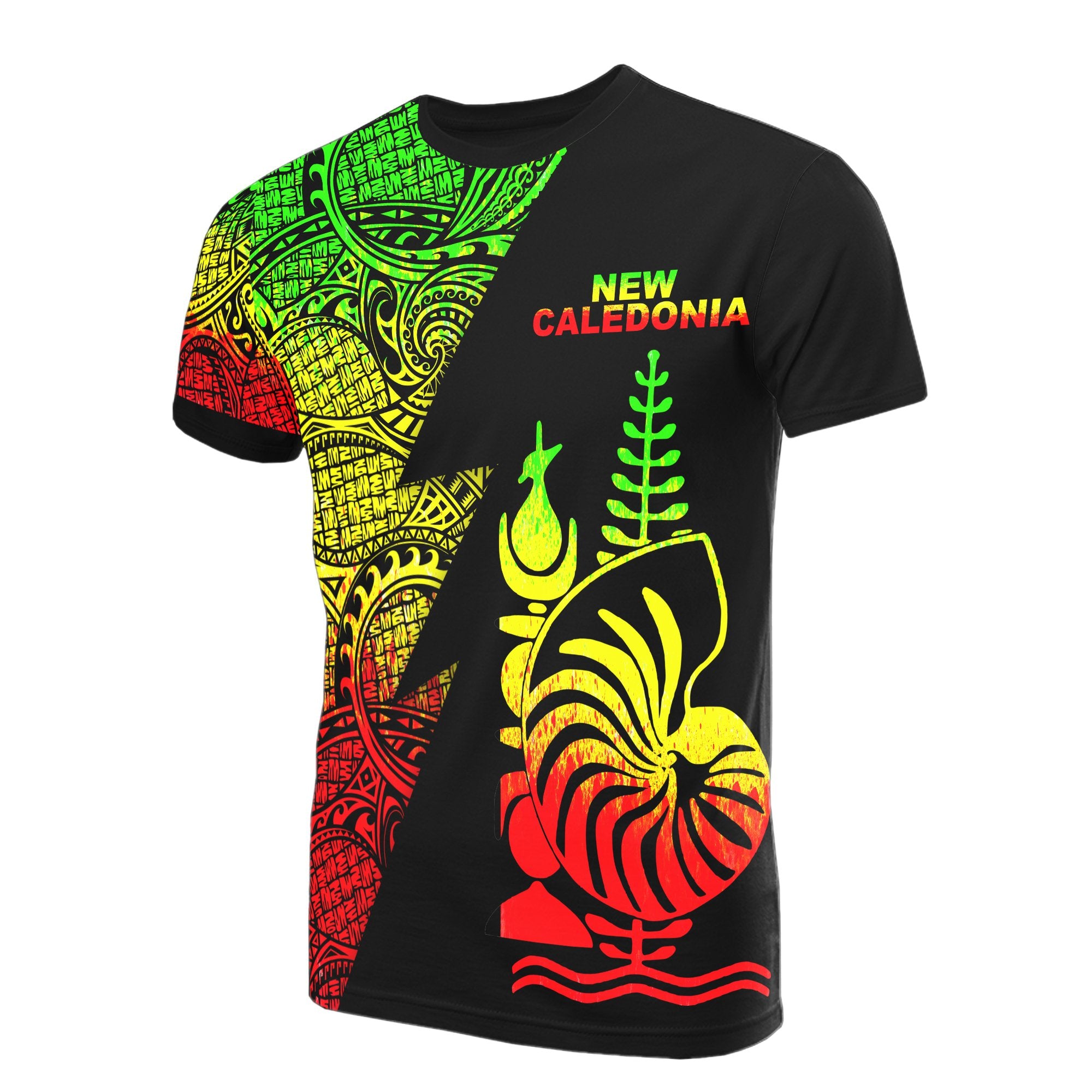 New Caledonia T Shirt Polynesian Pattern Reggae Flash Style Unisex Reggae - Polynesian Pride