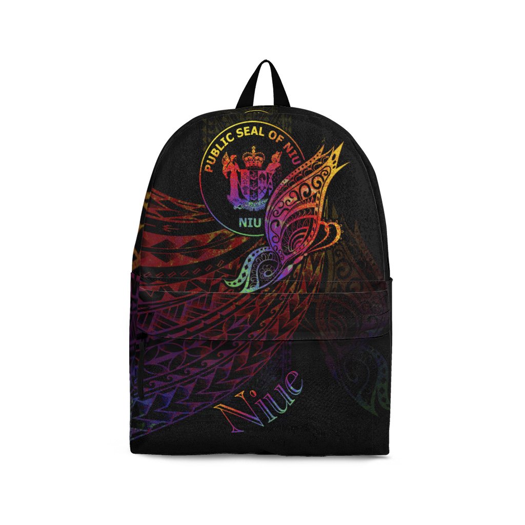 Niue Backpack - Butterfly Polynesian Style Black - Polynesian Pride