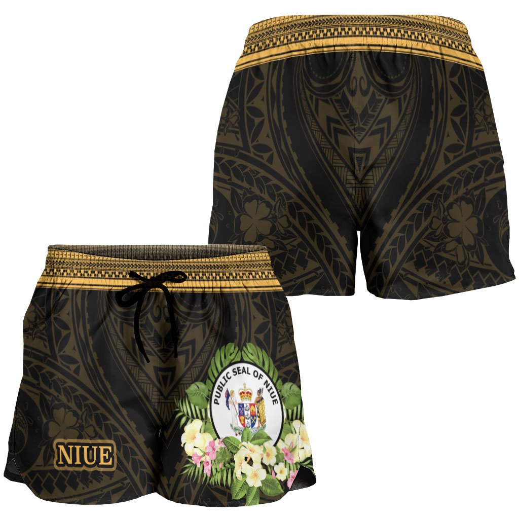 Niue Women's Shorts - Polynesian Gold Patterns Collection - Polynesian Pride