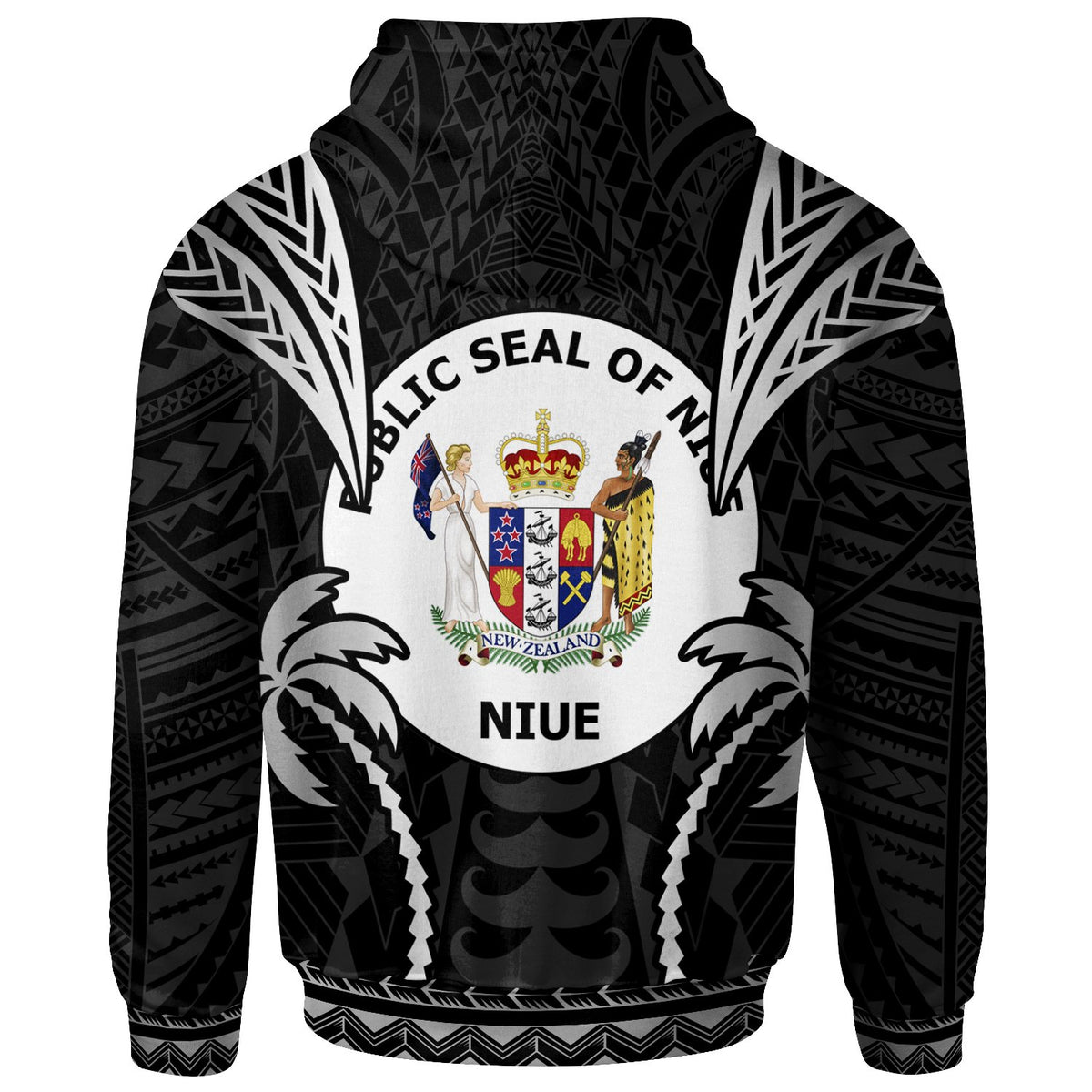 Niue Hoodie Blood Runs Through My Veins Style Black - Polynesian Pride