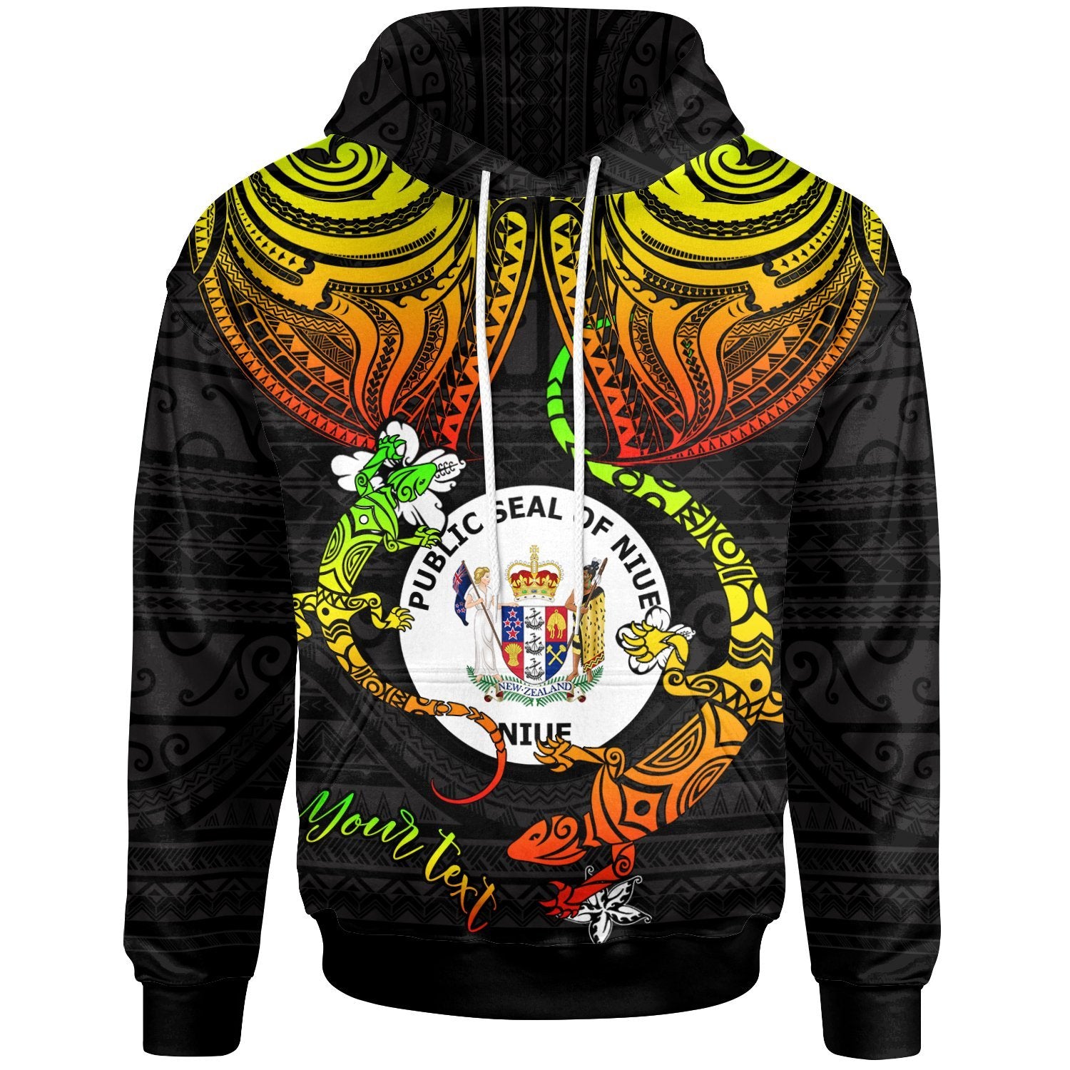 Niue Custom Hoodie Lizard Good Chest Unisex Reggae - Polynesian Pride