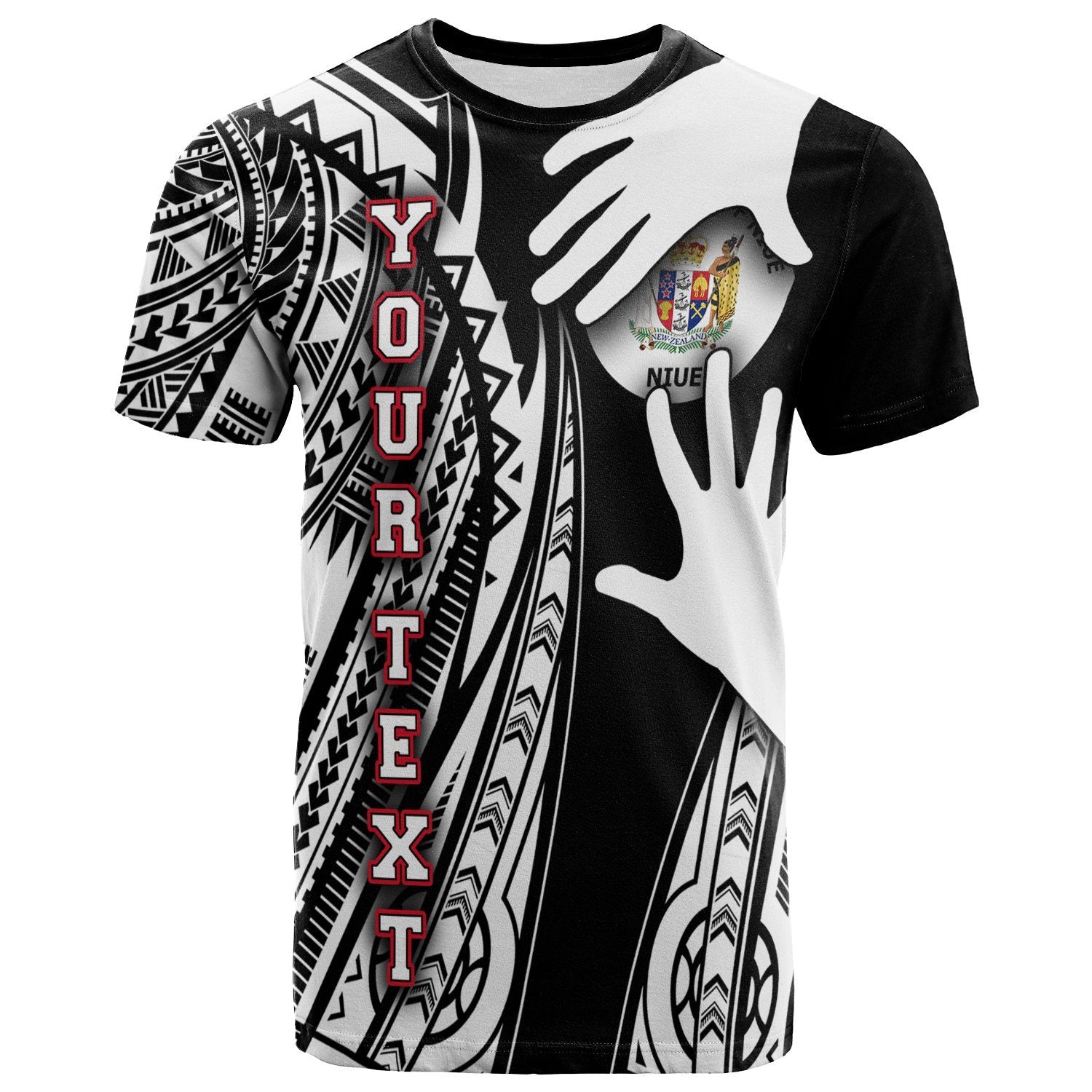 Niue Custom Personalized T Shirt Touch My Heart Unisex Black - Polynesian Pride