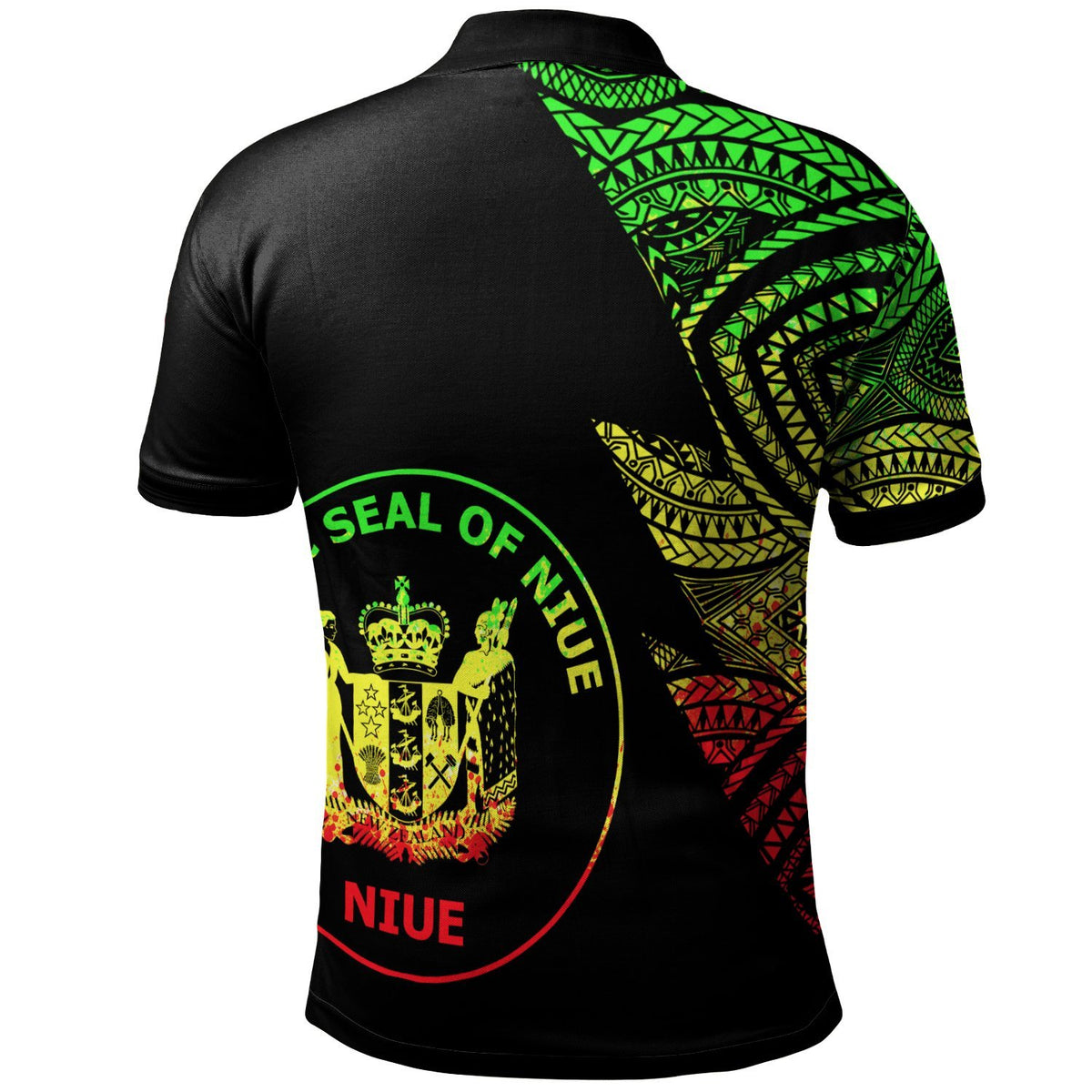 Niue Custom Polo Shirt Flash Style Reggae - Polynesian Pride