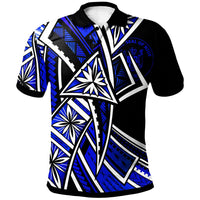 Niue Polo Shirt Tribal Flower Special Pattern Blue Color Unisex Blue - Polynesian Pride