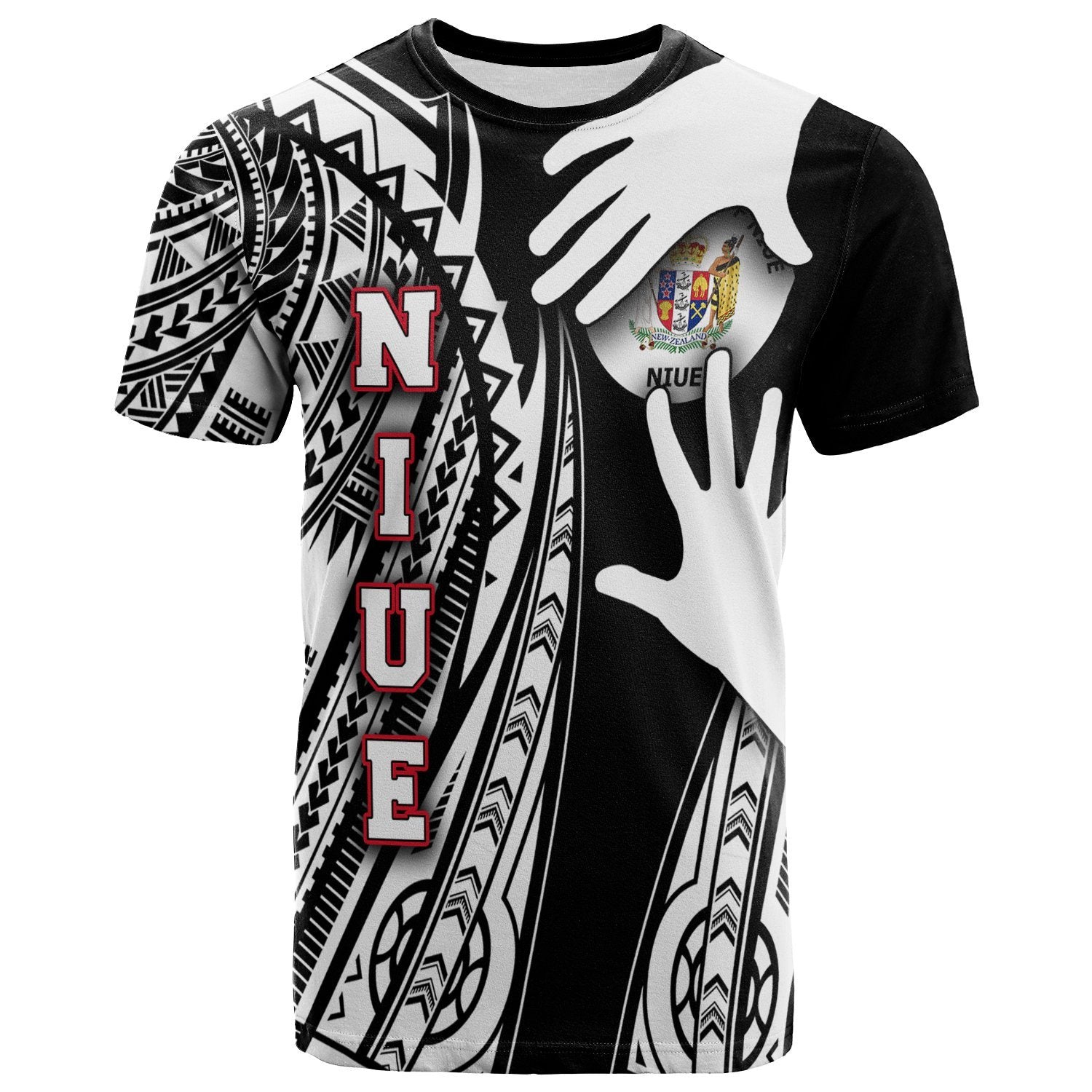 Niue T Shirt Touch My Heart Unisex Black - Polynesian Pride