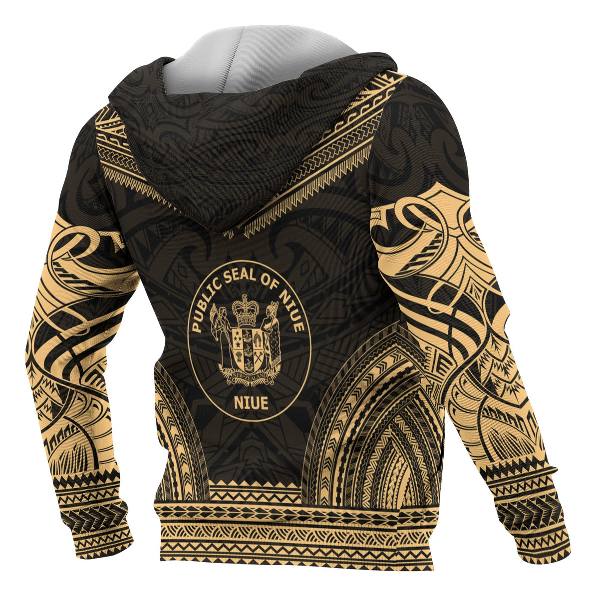 Niue Polynesian Chief Custom Hoodie Gold Version - Polynesian Pride