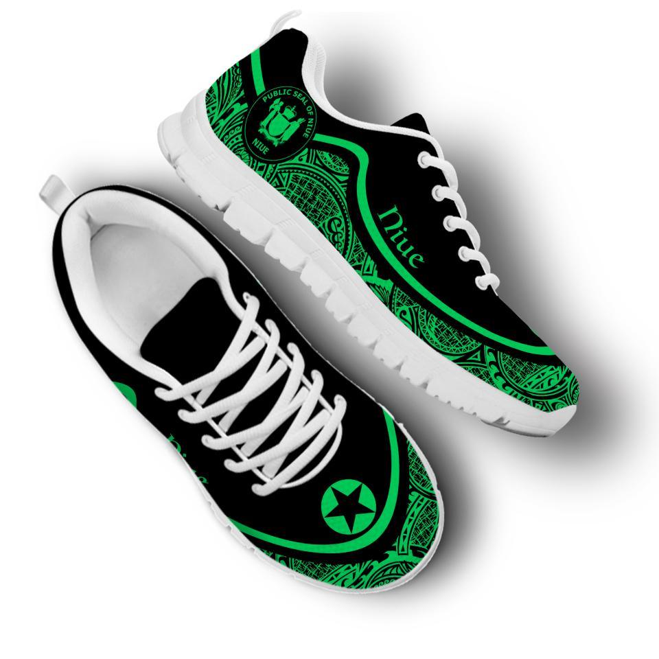 Niue Wave Sneakers - Polynesian Pattern Green Color - Polynesian Pride