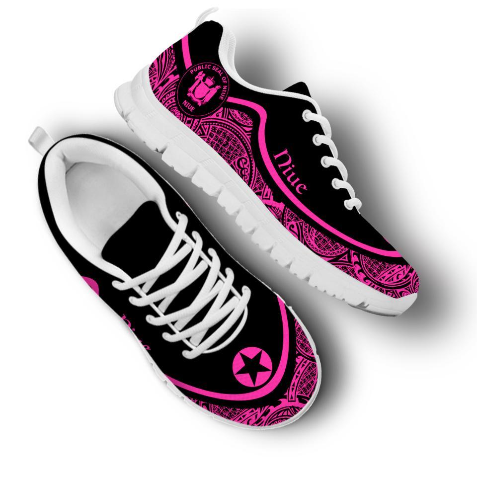 Niue Wave Sneakers - Polynesian Pattern Pink Color - Polynesian Pride