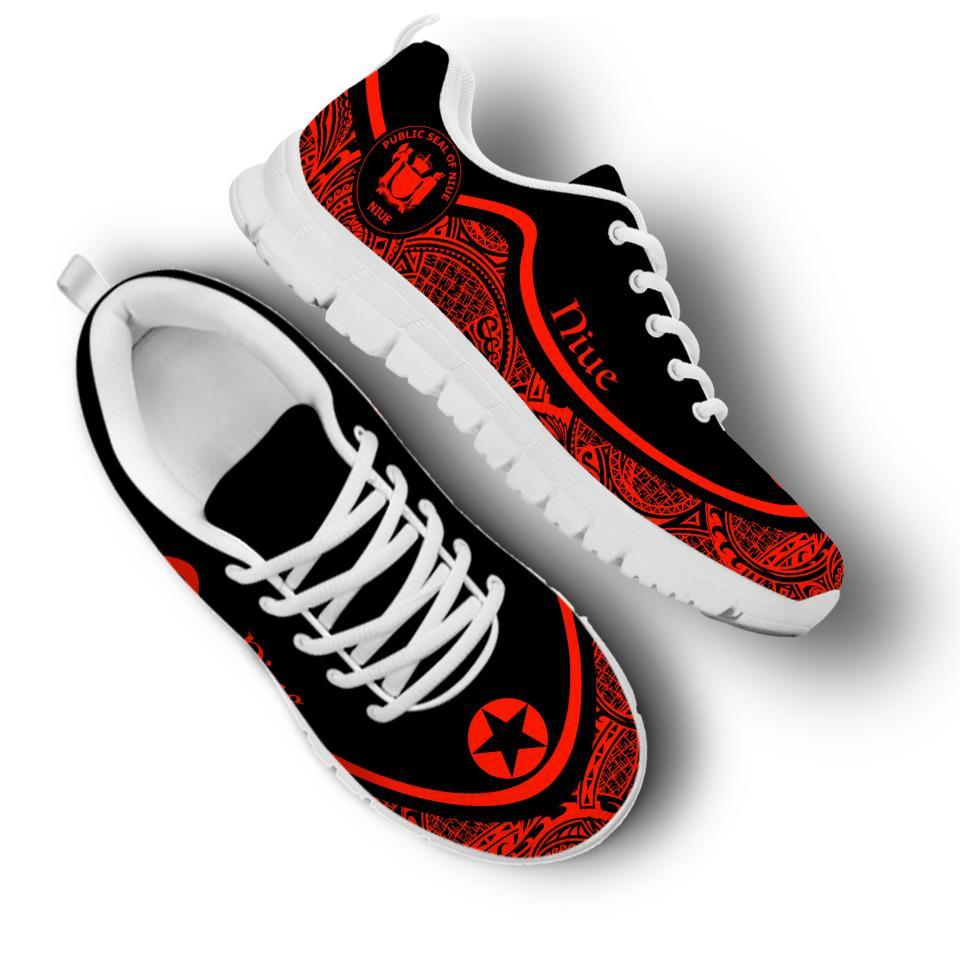 Niue Wave Sneakers - Polynesian Pattern Red Color - Polynesian Pride